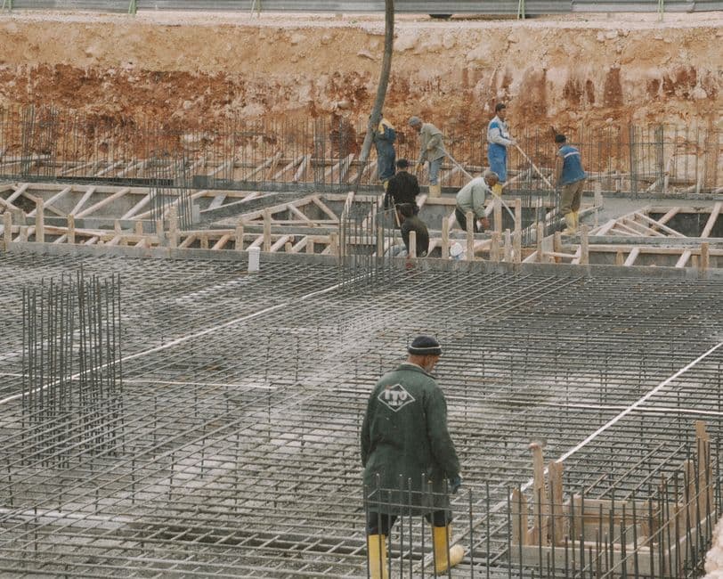 Rebar and formwork set for a poured foundation
